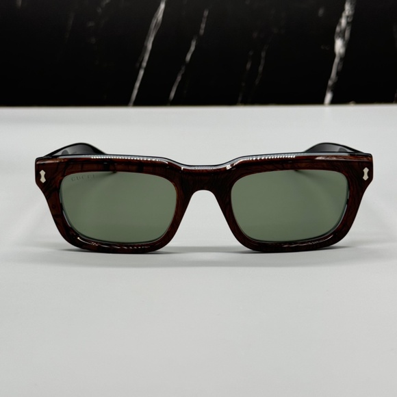 NEW GG1524S 003 GUCCI BROWN GREEN SQUARE UNISEX GUCCI SUNGLASSES - Picture 3 of 11